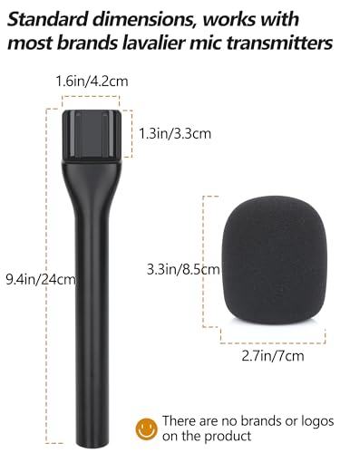 YOUSHARES Interview Microphone Handheld Adaptor for Rode Wireless Go II/Wireless PRO/Wireless ME/DJI Mic/DJI Mic 2 - color: Mic Handle & Mic Cover