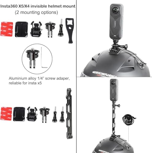 PellKing Accessories Kit for insta360 X5,Included Carrying Case with Belt,2 Pcs Metal 1/4" Adapter,Handlebar Clamp,Magnetic Mount,43in Selfie Stick,Chest Strap,Head Strap,Backpack Mount,and Others