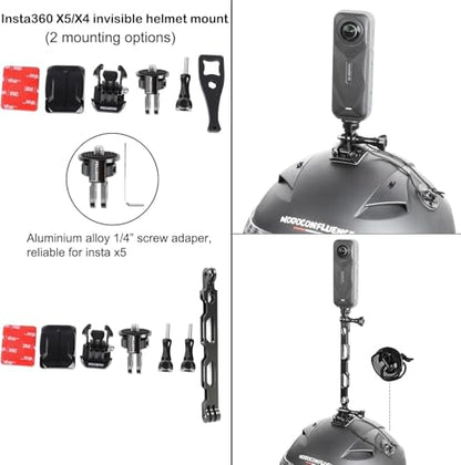 PellKing Accessories Kit for insta360 X5,Included Carrying Case with Belt,2 Pcs Metal 1/4" Adapter,Handlebar Clamp,Magnetic Mount,43in Selfie Stick,Chest Strap,Head Strap,Backpack Mount,and Others