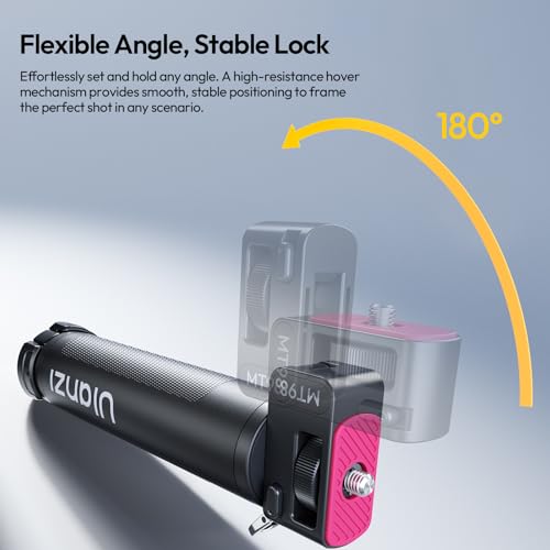 ULANZI MT98 2-in-1 Selfie Stick & Tripod for Action Camera, 1/4'' Mount & Adjustable 180°, 5 Section Extended to 57cm, Load Capacity ≤ 500g, Compatible for Insta360 X5/X4/X3/ONE X2/GO 3s/DJI Osmo 360