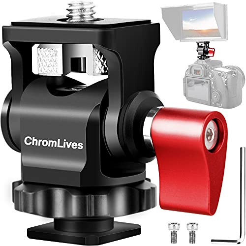 Field Monitor Mount Holder,ChromLives Swivel and Tilt Adjustable Camera Monitor Holder Mount with Cold Shoe for 5/7 inch Monitors,Support Tilt 180° and Swivel 360°(Updated Design) - color: Field Monitor Mount
