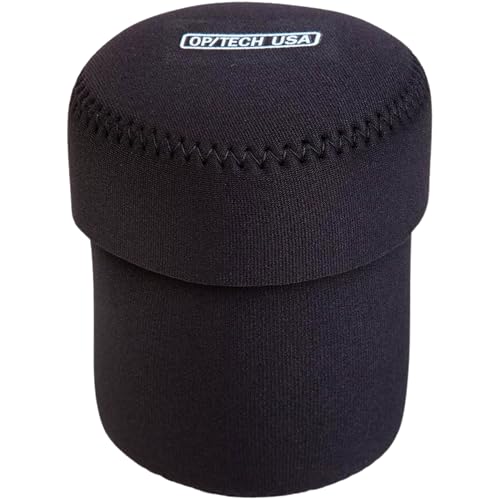 OP/TECH USA Fold-Over Neoprene Lens Pouch – Camera Lens Case for safe Lens Cover storage, Great for Photography & outdoor shoot, Keeps your Lens secure with No-Lose Lid-354 (Black) - Made in USA - size: 354