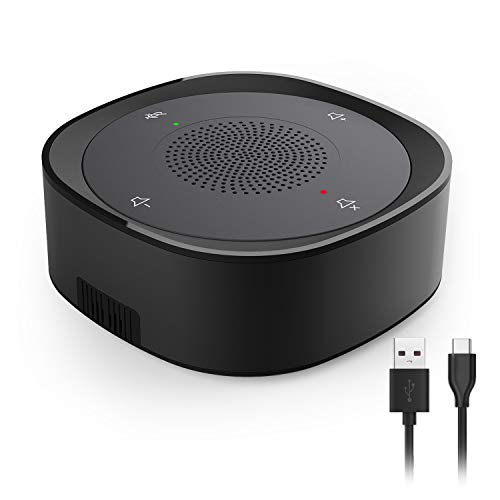 USB Speakerphone Microphone, Conference Speaker Omnidirectional Computer Mic, with 360º Voice Pickup, Touch-Sensor Buttons for Mute/unmute, Streaming, Call Speaker Skype, Webinar, Interview -(JV801) - size: JV801