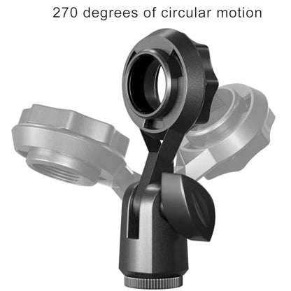 Condenser Microphone Holder Standard Interface Thread Compatible with Stand Devices With 3/8 Conversion Nut Short Video Mic Clip Ferrule For 0.9-inch Portable Shockproof Microphone Stands