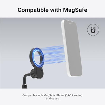 NEEWER Basics Magnetic Phone Tripod Mount Adapter, 360° Ball Head Aluminum Compact Lightweight Portable Phone Holder Attachment Compatible with MagSafe iPhone Samsung Android Video Recording, PA149 - style: PA149