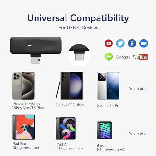 RGBlink Wireless Lavalier Microphone for iPhone 17,16,15 Pro Max, USB C Smartphone, Android - 2pcs Noise Canceling Wireless Clip on Lapel Mic for Recording Vlogging,Interview,Gifts for Content Creator