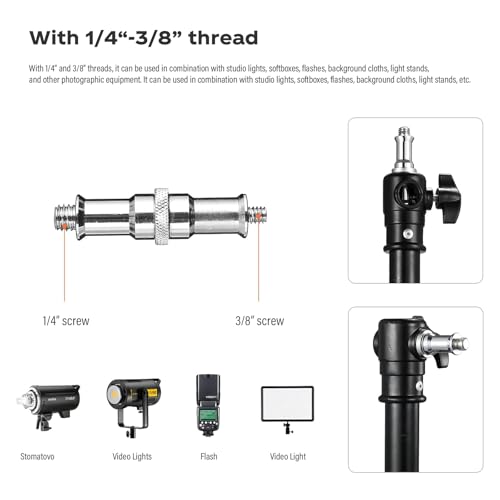 Soonpho Photography Extension Boom Arm for Light Stand/C-Stand,2.3ft to 4.9ft Ajustable Crossbar Holding Arm with 1/4" to 3/8" Screw