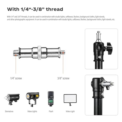 Soonpho Photography Extension Boom Arm for Light Stand/C-Stand,2.3ft to 4.9ft Ajustable Crossbar Holding Arm with 1/4" to 3/8" Screw
