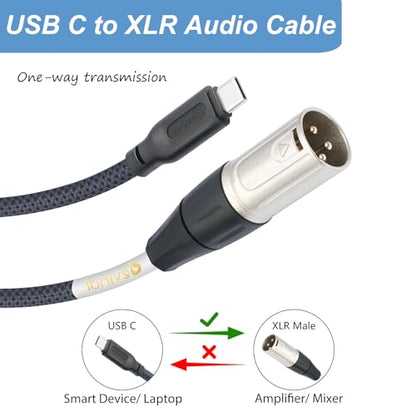 USB C to XLR Cable, Smartphone/Laptop to XLR Male Output Cable for Amplifier, Speaker, Mixer Console, etc 3.3 FT - color: 1M/3.3FT