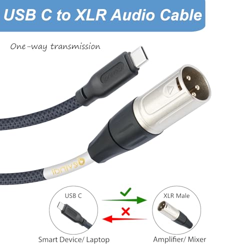 USB C to XLR Cable, Smartphone/Laptop to XLR Male Output Cable for Amplifier, Speaker, Mixer Console, etc 6.6 FT - color: 2M/6.6FT