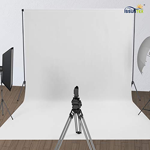 ISSUNTEX 10X20 ft Background Muslin Backdrop, Photo Studio, Collapsible High Density Screen for Video Photography and Television-White - color: White, size: 10X20 ft