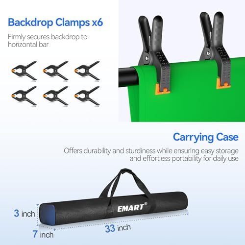 EMART 10 x 10ft Green Screen Backdrop Kit with Tripod Stand, Photography Background Support System with 10 x 15ft 100% Cotton Muslin Chromakey Backdrop for Photo Studio, Video Shooting, Live Streaming - size: 10*10ft Stand/10*15ft Backdrop