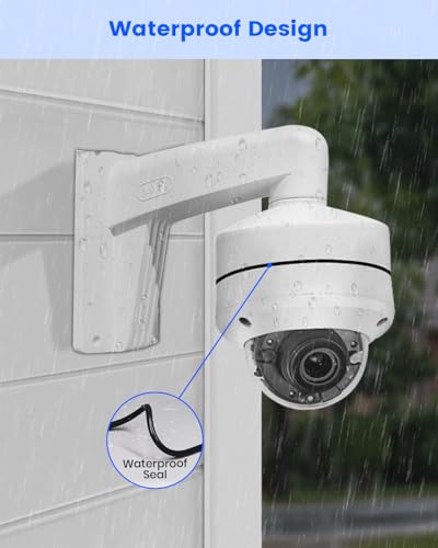 Wall Mount Bracket Aluminum Alloy Arm for IP Dome Security Cameras, Holder Outdoor Junction Box Cable Pole Mounting Arm (White) - size: Pole Bracket 1 for Bullet Cam