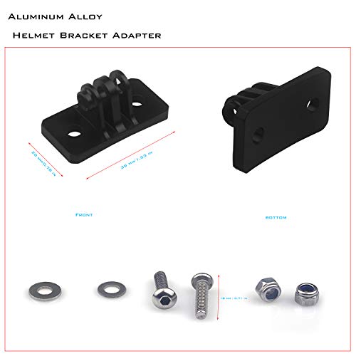 Universal Helmet Fixed Mounts, Metal Bracket Adapter, Camera Accessories for GoPro Series Sport Camera/Skydiving Helmet with 1/4" Screw Adapter (Aluminum Alloy)