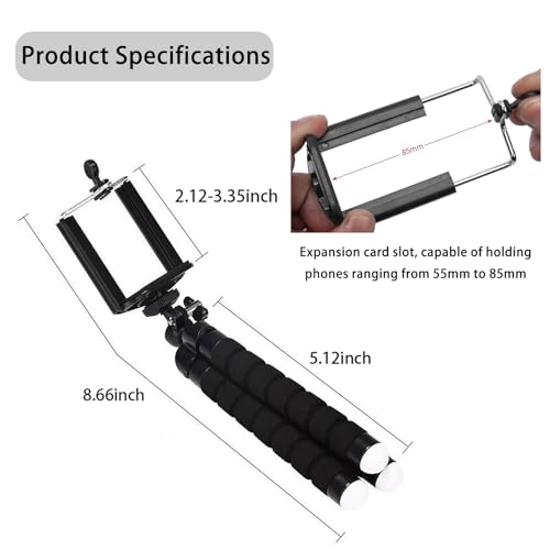 Mini Tripod, Sponge Tripod with Flexible Bracket with Wireless | Mini sponge tripod, made of thicker premium metal, flexible and rotatable, mobile phones, cameras travel tripod, durable