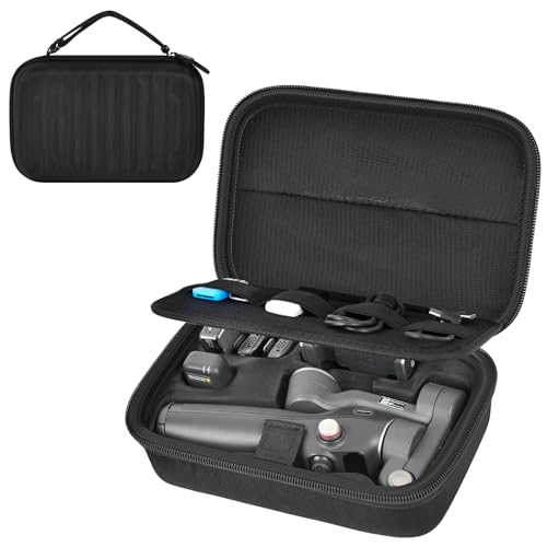 Hard Case for DJI Osmo Mobile 7/7P/8 Gimbal | Custom EVA Tray, Mesh Pocket for Cables and Clamps, Travel Storage for Vloggers, Black - Case Only - color: Black
