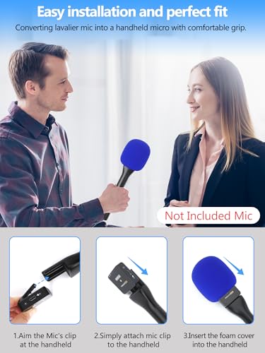 YOUSHARES Handheld Adaptor with Foam Cover, Compatible with Rode and DJI Wireless Microphones for Interviews (Blue Foam) - color: Blue Foam