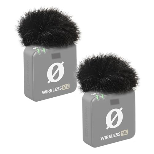 YOUSHARES Microphone Windscreen for Rode Wireless Me, Furry Pop Filter Wind Muff Compatible with Rode Wireless Me Wireless Microphone System, Reduce Background Noise Improve Sound Quality (2 Pcs) - color: Wireless ME pop filter