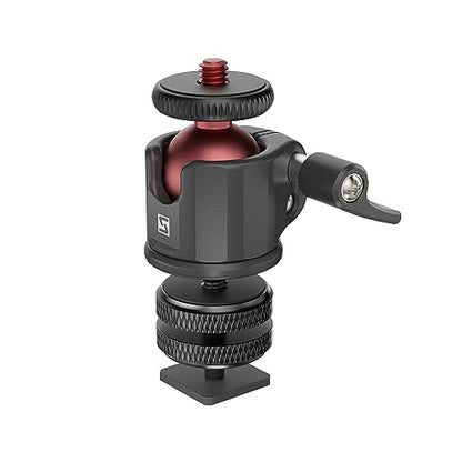SIOTI Mini Ball Head Mount Adapter, with Hot Shoe Mont, Compatible with Monopod/Digital Card Camera/Microphone/Smart Phone/Action Camera/Flash/LCD (UM22) - color: Ultra-Mini Ball Head Combo, size: 22mm