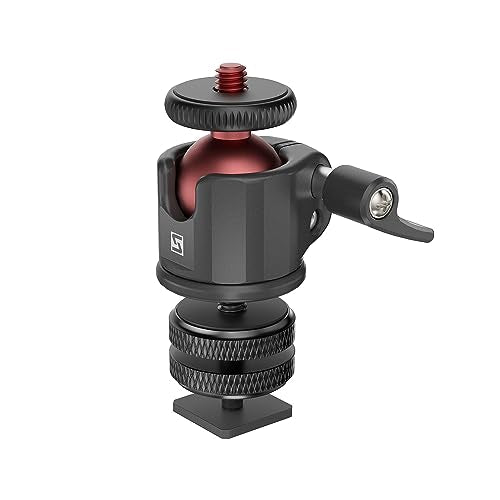 SIOTI Mini Ball Head Mount Adapter, with Hot Shoe Mont, Compatible with Monopod/Digital Card Camera/Microphone/Smart Phone/Action Camera/Flash/LCD (UM22) - color: Ultra-Mini Ball Head Combo, size: 22mm