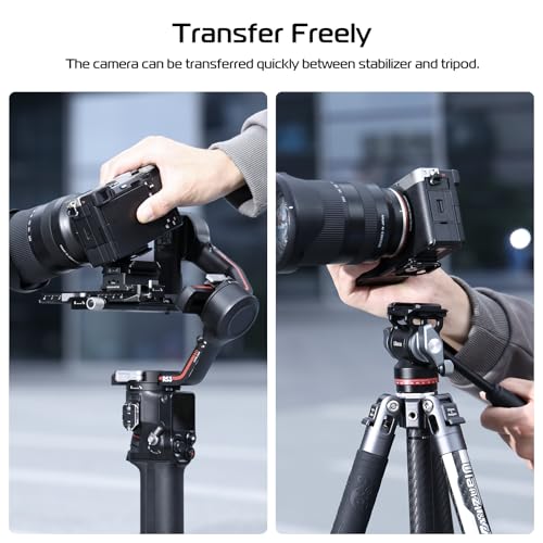 ULANZI UKA01 Quick Release Plate Kit, Arcac/F38 Interface Camera Quick Release Plate Mount Quick Setup w/ 1/4" to 3/8" Screw Thread Gimbles Sliders Tripods Adapter for Sony/Nikon/DJI/Fuji - size: Top + Base plate