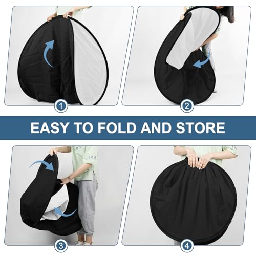 3x5ft/100x150cm Backdrop for Photography, Double Sided White Screen and Black Screen, 2 in 1 Collapsible and Reversible Background for Photography, YouTube Videos,and Live Streaming - color: Black White
