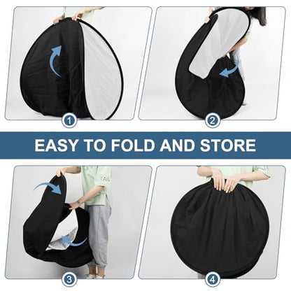 3x5ft/100x150cm Backdrop for Photography, Double Sided White Screen and Black Screen, 2 in 1 Collapsible and Reversible Background for Photography, YouTube Videos,and Live Streaming - color: Black White
