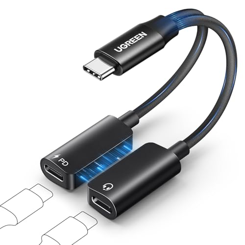 UGREEN Magnetic USB C Splitter 1 in 2 Out Dual USB C Headphone and Charger Type C Audio Adapter with PD 60W Fast Charging Dongle Cable for iPhone 17 Pro Max, Galaxy S26, Pixel 10, iPad Pro, Switch 2