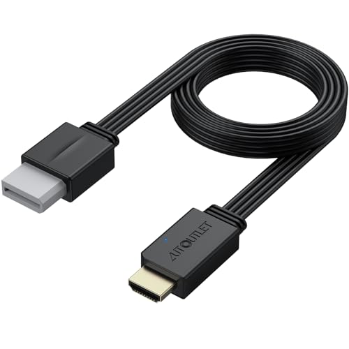AUTOUTLET Wii to HDMI Converter 1080P 5ft/150cm for Full HD Device, Adapter with HDMI Male Cable Output Compatible with Wii, Wii U, HDTV, Monitor-Supports All Wii Display Modes - color: Black, size: 5ft