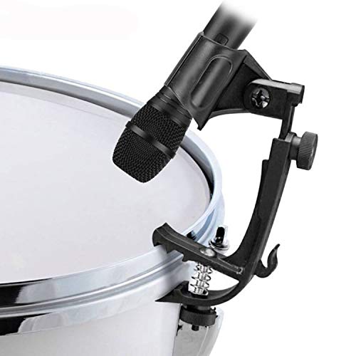 Adjustable Drum Rim Mic Clips - Microphone Mount Clamp (Pack of 2)