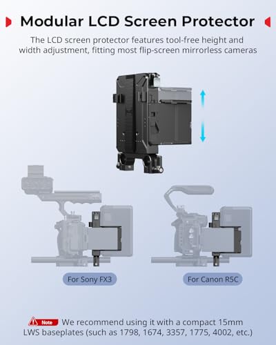SMALLRIG V-Mount Battery Plate Kit for 15mm LWS Rods, with Dual Rod Clamp, LCD Screen Protector & Cable Clips, D-Tap & USB-C Supply, All-in One Camera Video Rig for Mirrorless/DSLR - style: Plate Kit for 15mm Rod