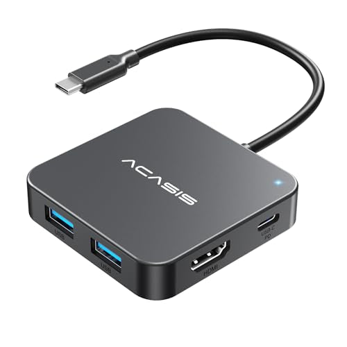 USB C Hub 10Gbps, Multiport Adapter with 4K 60Hz HDMI, 100W Power Delivery, 3 USB A3.1+1 USB-C 3.1 Data Port, USB to HDMI Adapter for MacBook, Dell, Lenovo, Surface, iPad PRO, XPS(Grey) - color: Grey