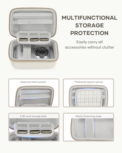 KODAK PIXPRO FZ45 Case Kit – Shockproof Hard Travel Case + Soft Silicone Cover, Organized Accessory Storage, Anti-Scratch Slim Fit, Lightweight Durable, Beige - color: Beige