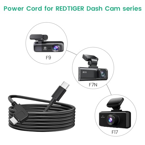weishan USB C to C Dash Cam Power Cord, 90-Degree USB-C Charging Cable for Dashcam Rear View Mirror Camera, 11.5ft Long Charger Wire - style: USB-C to USB-C