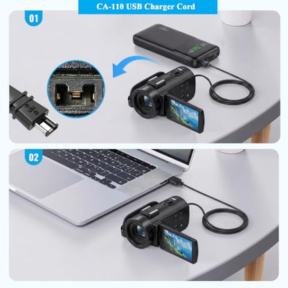 CA-110 USB Power Cable, CA110 Camera Charging Cord AC Adapter for Canon VIXIA HF R800 R700 R500 R600 M50 M52 M500 R20 R21 R30 R32 R40 R42 R50 R52 R60 R62 R200 R300 R400 Camcorders.