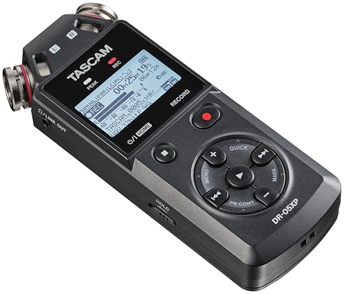 TASCAM DR-05XP 32-Bit Float Portable Handheld Field Recorder and USB-C Audio Interface — Digital Stereo Recording of Music, Sound, Voice, Audio for Video and Podcasting