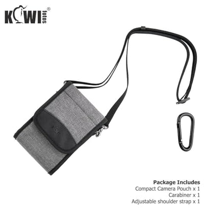KIWIFOTOS Compact Camera Case Travel Pouch for Lumix ZS99 Sony RX100 VI ZV-1 II ZV-1F Ricoh GR IV III Canon SX740 G7XIII GR IIIx TG-6 TG-5 Kodak H35N FZ45 FZ55 Camera Bag - color: Digital Camera Case Gray