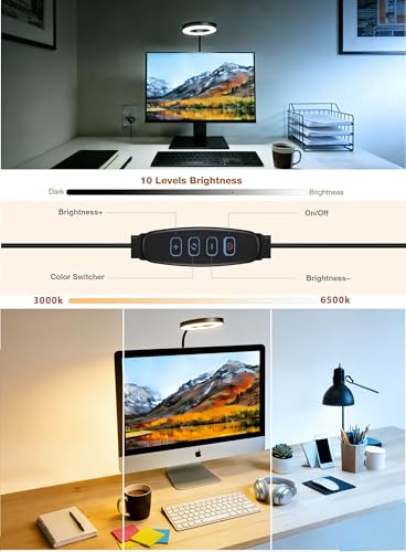Little Joke Suction Mount Video Monitor Ring Light Bendable Desk Lamp | Selfie Fill Desk Lighting for Office Home, Flexible Gooseneck 7w 3 Modes For Video Conference, Webcam, Meetings, Live Stream - size: 3.5IN