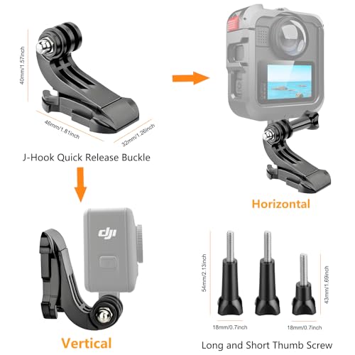 Helmet Mount for GoPro Go Pro, Curved Flat Adhesive Sticky Mounts, Quick Release Buckle, Tripod Adapter, Hero 13 12 11 10 9 8 7 6 5 4 3 2 1 Max Insta 360 DJI Osmo Action Camera Accessories Kit