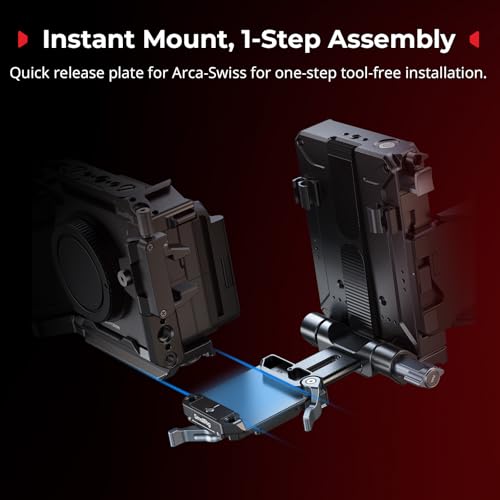 SMALLRIG Upgraded V Mount Battery Plate Kit, w/ QR Plate for Arca, LCD Screen Protector & Cable Clips, D-Tap & USB-C Supply, All-in One Camera Video Rig for Mirrorless/DSLR, for NEEWER V Mount Battery - style: Plate Kit for Arca