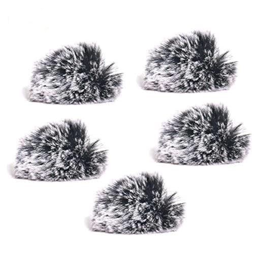 Ruittos 5 Packs Lavalier Microphone Wind Screen Furry Muffs Diameter 1cm Fits Most Lapel Clip Lav. Mini Lapel Microphone Dead Cat Windscreens (5 deadcats) - style: 5 deadcats