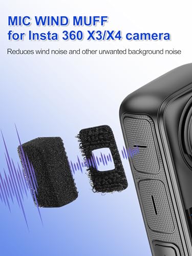 Mic Wind Muff for Insta360-8Pcs Wind Muff for Insta360 X3 X4, Premium Wind Noise Reduction Cover for Crisp Audio, Easy Installation and Durable Design, Compatible X3 or X4 Camera - size: Sponge&Furry cover (4pcs each)