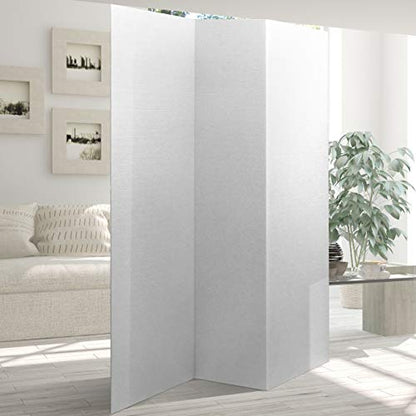 6 ft. Tall White Temporary Cardboard Folding Screen - 4 Panel - size: 6 ft Tall - 4 Panel