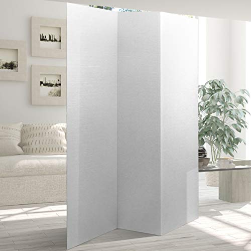 6 ft. Tall White Temporary Cardboard Folding Screen - 5 Panel - size: 6 ft Tall - 5 Panel