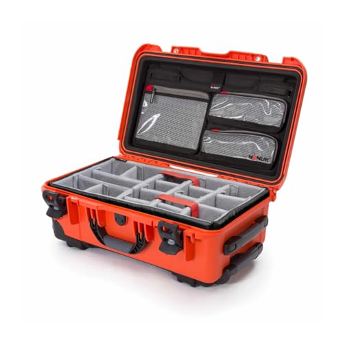 NANUK 935 Pro Photo Kit – Waterproof Travel Camera Hard Case with Padded Dividers and Wheels, 22” x 14” x 9” - Dustproof and Impact Resistant, Airline Carry-On Approved – Orange | IP67 Waterproof and Dustproof Nk-7 Resin Wheeled Case, Powerclaw Latches, P