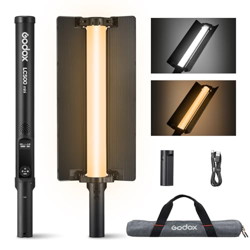 Godox LC500 LC500R Mini Bi-Color LED Light Stick – Compact, Portable, and Creative Lighting for Photo & Video Enthusiasts (LC500 Mini Bi-Color (Black, 18'')) - size: 18" LC500 Mini