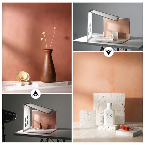 Photo Backdrop Board with Shadow Diffuser, 10 Pcs 20 Patterns Waterproof Food Photography Backgrounds, Tabletop Small Shooting Kit for Product, Jewelry & Makeup, Metlakat