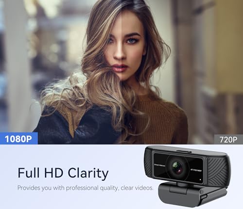Streaming Webcam for PC, 1080P Computer Web Camera with Microphone | Built in Privacy Cover, AutoFocus, Auto Light Correction, Plug and Play, USB HD Web Cam for Laptop, Desktop, Mac, Zoom
