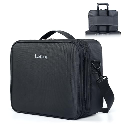 Luxtude Electronic Organizer Travel Case Large, Double Layer Tech Carrying Case, Home Electronics Bag Fits for iPad (Up to 12.9 in), Sturdy Storage for Dji, Camera - color: Black-Extra Large