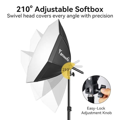 Softbox Lighting Kit 20"x20" with Remote Control, 2 Pack Photography Lighting Kit with Adjustable LED Light, 3000K-7500K Studio Lights for Product Photography, Live Streaming, Video Recording - size: 20''x20'' 2PK
